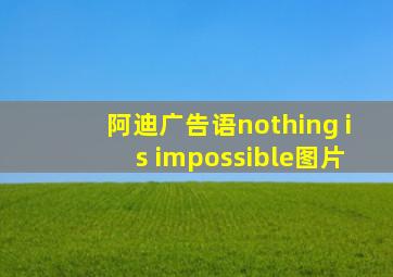 阿迪广告语nothing is impossible图片